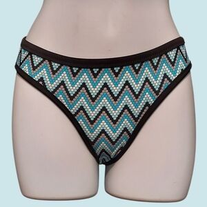 NWT Speedo Blue and Black Chevron Bikini Bottom Size XS